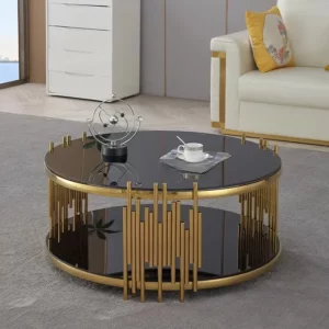 # Modern Design Living Room Furniture Stainless Steel Marble Top Coffee Table Interior Furniture - Image 5