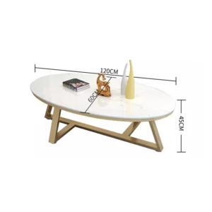 Leg Metal Oval Coffee Tables Luxury Marble Modern Unique Coffee Tables Design Italian Table Basse De Luxe Living Room Furniture - Image 2