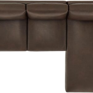 Modway Roscoe Right-Facing Sectional Sofa with Chaise in Espresso - 2-Piece Faux Leather Upholstered Deep Seat Couch, L Shaped Modular for Living Room or Lounge - Image 2