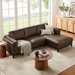 Modway Roscoe Right-Facing Sectional Sofa with Chaise in Espresso - 2-Piece Faux Leather Upholstered Deep Seat Couch, L Shaped Modular for Living Room or Lounge - Image 4