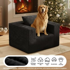 Single Cloud Sofa, Giant Bean Bag Chair with High Backrest & Wider Armrest, Foam Boneless Couch for Small Spaces, Comfy Furry Sofas with Pillows for Living Room, Bedroom, Apartment, Dorm, Office - Image 7