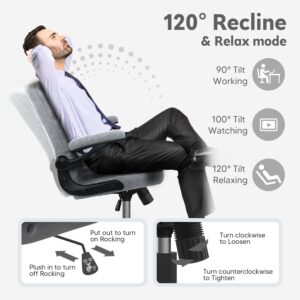 Office Chair with Wheels, Ergonomic Rolling Desk Chair with Flip-up Armrest, Adjustable Home Office Computer Chair Teddy Fleece - Image 5
