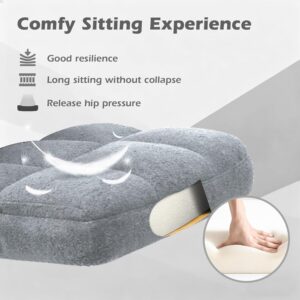Office Chair with Wheels, Ergonomic Rolling Desk Chair with Flip-up Armrest, Adjustable Home Office Computer Chair Teddy Fleece - Image 6