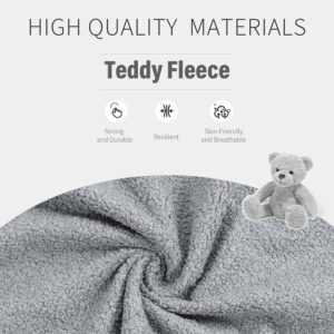 Office Chair with Wheels, Ergonomic Rolling Desk Chair with Flip-up Armrest, Adjustable Home Office Computer Chair Teddy Fleece - Image 7