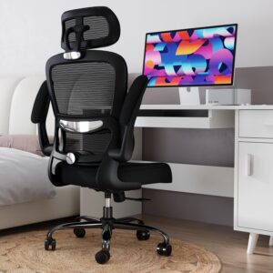 TRALT Office Chair Ergonomic Desk Chair, 330 LBS Home Mesh Office Desk Chairs with Wheels, Comfortable Gaming Chair, High Back Office Chair for Long Hours (Black) - Image 3