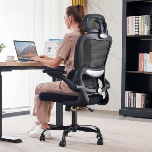 TRALT Office Chair Ergonomic Desk Chair, 330 LBS Home Mesh Office Desk Chairs with Wheels, Comfortable Gaming Chair, High Back Office Chair for Long Hours (Black) - Image 10