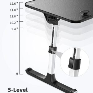 SAIJI Height & Angle Adjustable Laptop Stand for Bed, Lap Desk Bed Tray Table, Light Weight Foldable Portable Laptop Table for Couch Sofa Chair Floor Desk for Adults, Kids (52*30cm Black) - Image 4