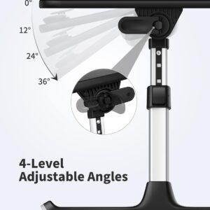 SAIJI Height & Angle Adjustable Laptop Stand for Bed, Lap Desk Bed Tray Table, Light Weight Foldable Portable Laptop Table for Couch Sofa Chair Floor Desk for Adults, Kids (52*30cm Black) - Image 5
