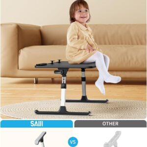 SAIJI Height & Angle Adjustable Laptop Stand for Bed, Lap Desk Bed Tray Table, Light Weight Foldable Portable Laptop Table for Couch Sofa Chair Floor Desk for Adults, Kids (52*30cm Black) - Image 8