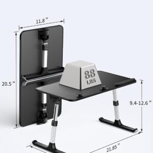SAIJI Height & Angle Adjustable Laptop Stand for Bed, Lap Desk Bed Tray Table, Light Weight Foldable Portable Laptop Table for Couch Sofa Chair Floor Desk for Adults, Kids (52*30cm Black) - Image 9