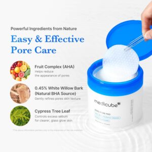 medicube Toner Pads Zero Pore Pad 2.0 | Dual-Textured Facial Pad for Exfoliation and Pore Care with 4.5% AHA Lactic Acid, 0.45% BHA Salicylic Acid | Ideal for All, Korean Skin Care, 70 Pads (1 Pack) - Image 6
