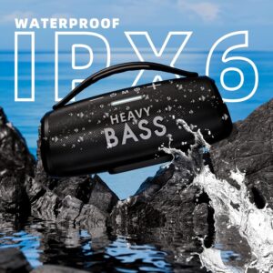 HEAVY BASS Speakers Bluetooth Wireless, 80W Max Loud Portable Speaker with Bass, 20H Playtime, IPX6 Waterproof, Dual Pairing, Gift Ideal for Adults Men Women Teen Boys Girls (Black, Large) - Image 6