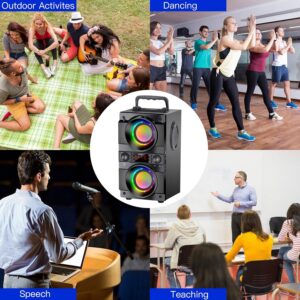 Wireless 100ft Outdoor Speaker, Support FM Radio, LED Colorful Lights, Stereo Sound, for Home, Party, Travel - Image 5