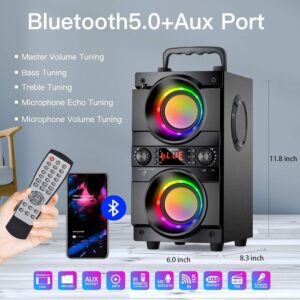 Wireless 100ft Outdoor Speaker, Support FM Radio, LED Colorful Lights, Stereo Sound, for Home, Party, Travel - Image 8