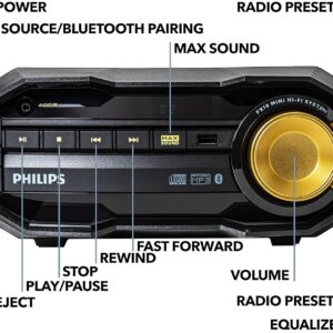 PHILIPS FX10 Bluetooth Stereo System for Home with CD Player , MP3, USB, FM Radio, Bass Reflex Speaker, 230 W, Remote Control Included - Image 4