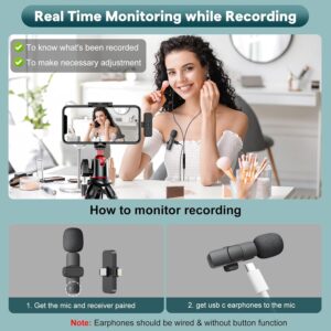 MAYBESTA Wireless Mini Microphone for iPhone, Android Phone - Lavalier Lapel Mic for Audio Video Recording - Clip on Content Creator Microphones for YouTube Tiktok Podcast Vlogging - Image 2