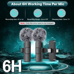 MAYBESTA Wireless Mini Microphone for iPhone, Android Phone - Lavalier Lapel Mic for Audio Video Recording - Clip on Content Creator Microphones for YouTube Tiktok Podcast Vlogging - Image 3