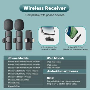 MAYBESTA Wireless Mini Microphone for iPhone, Android Phone - Lavalier Lapel Mic for Audio Video Recording - Clip on Content Creator Microphones for YouTube Tiktok Podcast Vlogging - Image 7
