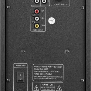 5.1 Surround Sound System with 5.5'' Subwoofer Stereo System for Home with 2.5'' Midrange Home Theater Speakers, Home Speaker System with 3.5-RCA/USB/Wireless/AUX Audio Inputs - Image 3