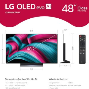 LG 48-Inch Class OLED evo AI Super Upscaling 4K C5 Series Smart TV w/Dolby Atmos & Vision, HDR10, Filmmaker Mode, Wow Orchestra, Alexa Built-in (OLED48C5PUA, 2025) - Image 10