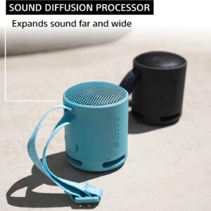 Sony SRS-XB100 Wireless Bluetooth Portable Lightweight Super-Compact Travel Speaker, Durable IP67 Waterproof & Dustproof Shower Speaker, 16 Hour Battery, Versatile Strap, & Hands-free Calling, Black - Image 3