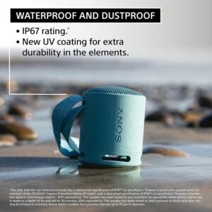 Sony SRS-XB100 Wireless Bluetooth Portable Lightweight Super-Compact Travel Speaker, Durable IP67 Waterproof & Dustproof Shower Speaker, 16 Hour Battery, Versatile Strap, & Hands-free Calling, Black - Image 6