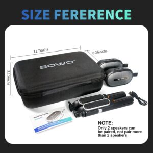 SOWO Wireless Dual Bluetooth Speakers Set, Adjustable Stands 2Pcs, High-Fidelity Stereo Sound, Smart Pairing Sync, Surround Sound with Portable Lightweight Case for Home, Travel, Party, Birthday - Image 3