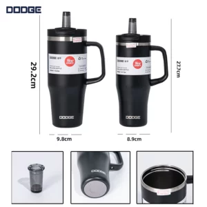 DODGE 30oz/40oz Tumbler Bottle Stainless Steel Car Mug With Handle Straw Thermal Iced Travel Cup Vacuum Insulated Coffee Hot Cup - Image 3