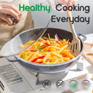 DONNOR 10Pcs Cookware Sets Soup Pot with Glass Lid Aluminum Alloy kitchen Frying Pan Non Stick Pots Sets All Stoves compatible - Image 3