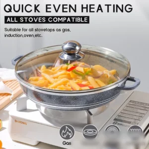 DONNOR 10Pcs Cookware Sets Soup Pot with Glass Lid Aluminum Alloy kitchen Frying Pan Non Stick Pots Sets All Stoves compatible - Image 6