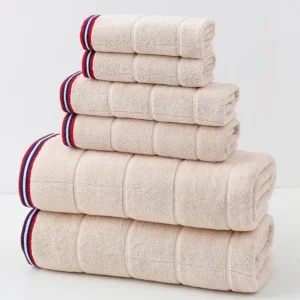 6PCS Cotton Thickened Bath Towel Set 2Large Bath Towels 2Hand Towels 2Washcloth Soft Luxury Family Bathroom Hotel Spa Adults Kid - Image 4