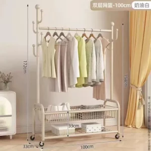 Gold Heavy Duty Garment Rack, Sturdy Standing Clothes Hanger with Thick Frame for Home, Dorm Room, Bedroom & Living Room Storage - Image 4
