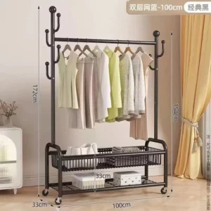 Gold Heavy Duty Garment Rack, Sturdy Standing Clothes Hanger with Thick Frame for Home, Dorm Room, Bedroom & Living Room Storage - Image 3