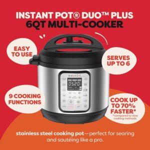 Instant Pot Duo Plus 9-in-1 Multicooker, Pressure Cooker, Slow Cook, Rice Maker, Steamer, Sauté, Yogurt, Warmer & Sterilizer, Includes App With Over 800 Recipes, Stainless Steel, 6 Quarts - Image 9