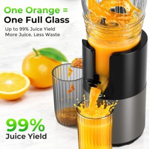 Juicer Machines with 5.8" Large Feed Chute, Slow Masticating Cold Press Juicer for Whole Fruits & Vegetables, Easy to Clean Design, High Juice Yield Home Juicer for Daily Wellness - Image 4