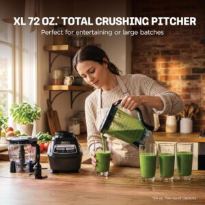 Ninja Kitchen System | All-in-One Food Processor & Blender for Smoothies | Includes Pitcher, (2) 16 oz. To-Go Cups & 8-Cup Bowl | Makes Salsa, Dough, Shakes, & Frozen Drinks | 1500W | Black | BL770 - Image 7
