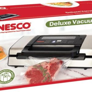 Nesco Deluxe Food VS-12 Vacuum Sealer, 130 Watts, Kit Bags & Viewing Lid, Compact, Silver - Image 2
