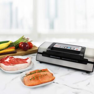 Nesco Deluxe Food VS-12 Vacuum Sealer, 130 Watts, Kit Bags & Viewing Lid, Compact, Silver - Image 5