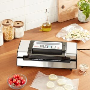 Nesco Deluxe Food VS-12 Vacuum Sealer, 130 Watts, Kit Bags & Viewing Lid, Compact, Silver - Image 8