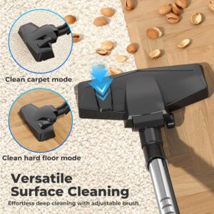 Canister Vacuums 45Kpa 1600W Canister Vacuum Cleaners for Home Double HEPA Filter 4.5Qt Bagless Vacuum Cleaner Lightweight Canister Vacuum Cleaner for Hard Floors Carpet Pet Upholstery Tiles Car Blue - Image 7
