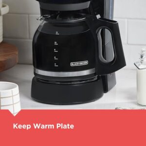 BLACK+DECKER 12-Cup Coffee Maker with Easy On/Off Switch, Easy Pour, Non-Drip Carafe with Removable Filter Basket, Vortex Technology, Black - Image 5