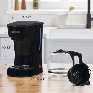 BLACK+DECKER 12-Cup Coffee Maker with Easy On/Off Switch, Easy Pour, Non-Drip Carafe with Removable Filter Basket, Vortex Technology, Black - Image 9
