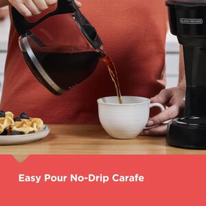 BLACK+DECKER 12-Cup Coffee Maker with Easy On/Off Switch, Easy Pour, Non-Drip Carafe with Removable Filter Basket, Vortex Technology, Black - Image 10