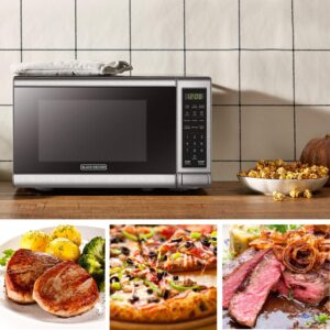 BLACK+DECKER EM720CB7 Digital Microwave Oven with Turntable Push-Button Door, Child Safety Lock, 700W, Stainless Steel, 0.7 Cu.ft - Image 6