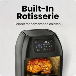 CHEFMAN Multifunctional Digital Air Fryer+ Rotisserie, Dehydrator, Convection Oven, 17 Touch Screen Presets Fry, Roast, Dehydrate, Bake, XL 10L Family Size, Auto Shutoff, Large Easy-View Window, Black - Image 4