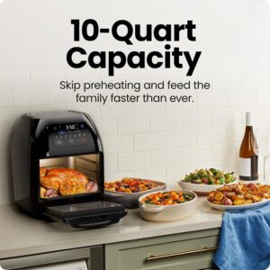 CHEFMAN Multifunctional Digital Air Fryer+ Rotisserie, Dehydrator, Convection Oven, 17 Touch Screen Presets Fry, Roast, Dehydrate, Bake, XL 10L Family Size, Auto Shutoff, Large Easy-View Window, Black - Image 6