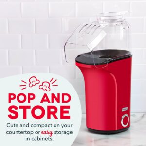 DASH Fresh Pop Popcorn Maker - Oil-Free, Air Popcorn Popper - With Measuring Cup & Recipe Guide - Perfect for Movie Nights - 16 Cups, Red - Image 2