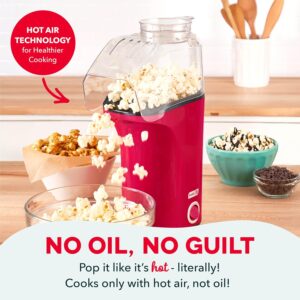 DASH Fresh Pop Popcorn Maker - Oil-Free, Air Popcorn Popper - With Measuring Cup & Recipe Guide - Perfect for Movie Nights - 16 Cups, Red - Image 5
