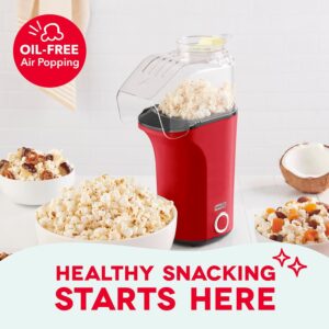DASH Fresh Pop Popcorn Maker - Oil-Free, Air Popcorn Popper - With Measuring Cup & Recipe Guide - Perfect for Movie Nights - 16 Cups, Red - Image 9