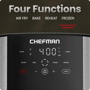 Chefman Air Fryer 8 Qt | TurboFry® 4-in-1 with 450°F Hi-Fry Option for Crispier Results | Bake, Dehydrate, Frozen | XL Nonstick Dishwasher-Safe Basket | Stainless Steel - Image 5